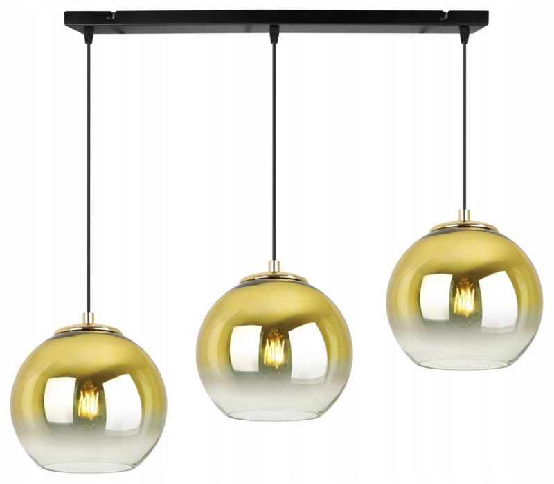 Lampa sufitowa wisząca Light Home LH Bergen Gold 3x E27 60W klosz 15cm złoty 1szt.