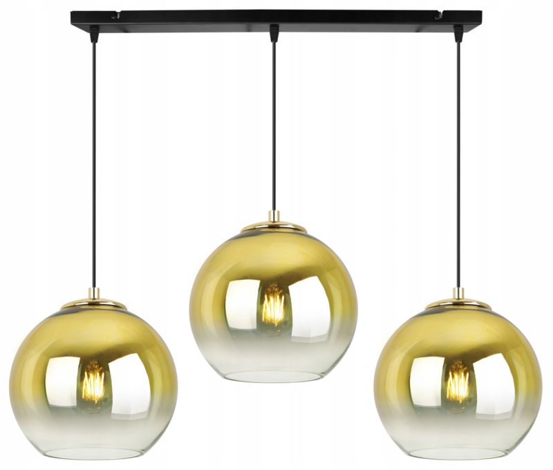 Lampa sufitowa wisząca Light Home LH Bergen Gold 3x E27 60W klosz 20cm złoty 1szt.