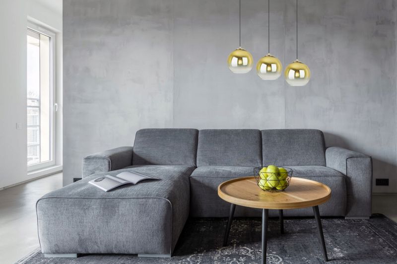 Lampa sufitowa wisząca Light Home LH Bergen Gold 3x E27 60W klosz 20cm złoty 1szt.
