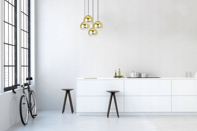 Lampa sufitowa wisząca Light Home LH Bergen Gold 4x E27 60W okrągły klosz 15cm złoty 1szt.