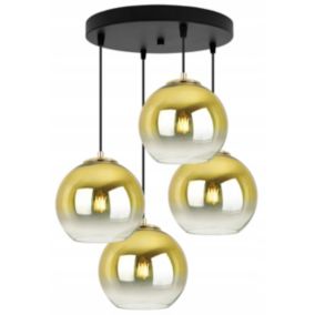Lampa sufitowa wisząca Light Home LH Bergen Gold 4x E27 60W okrągły klosz 20cm złoty 1szt.