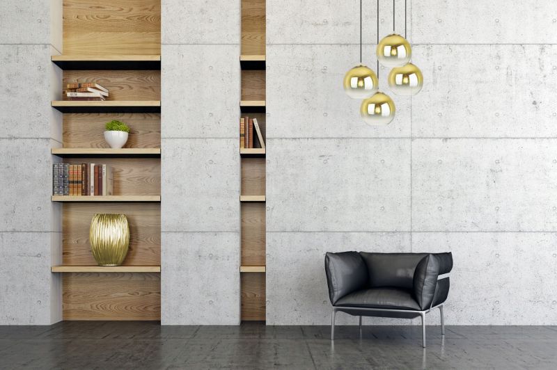 Lampa sufitowa wisząca Light Home LH Bergen Gold 4x E27 60W okrągły klosz 20cm złoty 1szt.