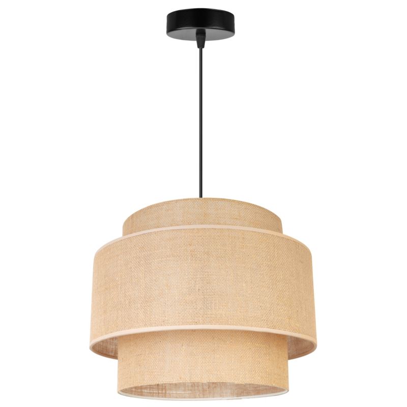 Lampa sufitowa wisząca Light Home LH Boho 1x E27 60W klosz 35cm beżowyczarny 1szt.