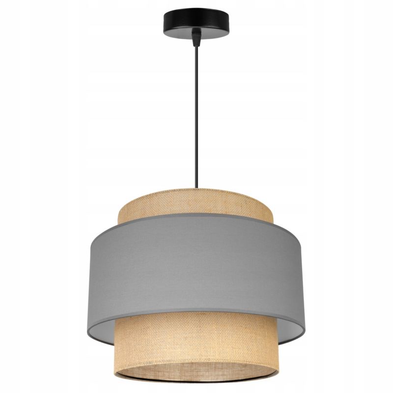 Lampa sufitowa wisząca Light Home LH Boho 1x E27 60W klosz 35cm szary 1szt.