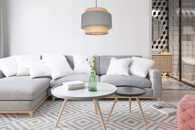 Lampa sufitowa wisząca Light Home LH Boho 1x E27 60W klosz 35cm szary 1szt.