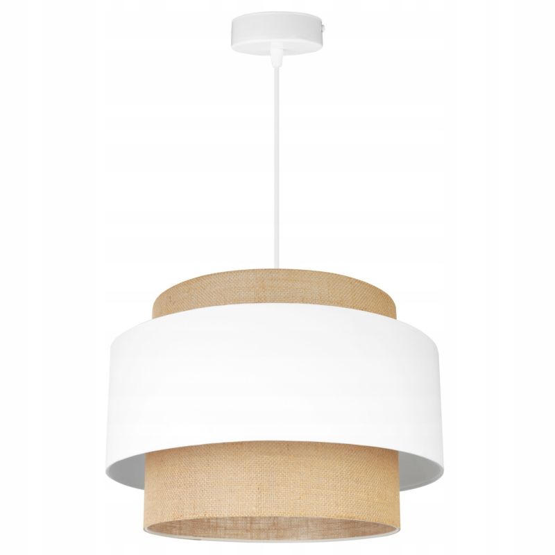 Lampa sufitowa wisząca Light Home LH Boho 1x E27 60W klosz 40cm biały/biały 1szt.