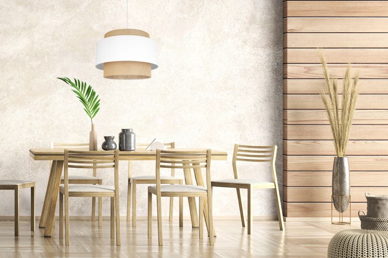 Lampa sufitowa wisząca Light Home LH Boho 1x E27 60W klosz 40cm biały/biały 1szt.