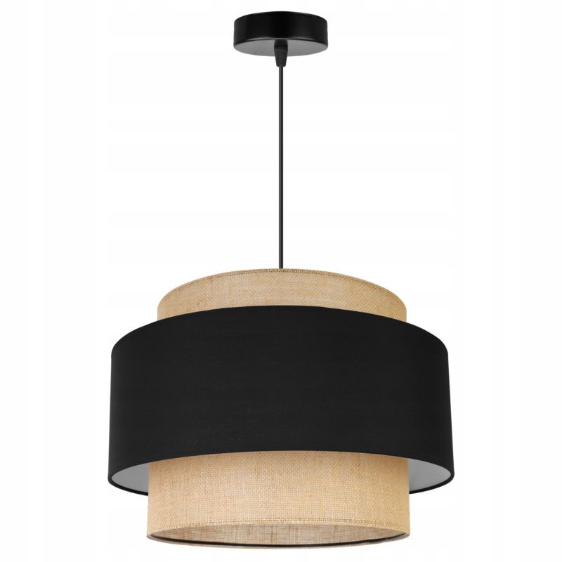 Lampa sufitowa wisząca Light Home LH Boho 1x E27 60W klosz 40cm czarny 1szt.