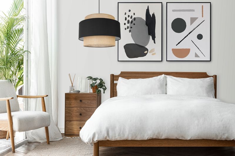Lampa sufitowa wisząca Light Home LH Boho 1x E27 60W klosz 40cm czarny 1szt.