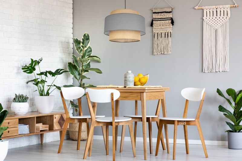 Lampa sufitowa wisząca Light Home LH Boho 1x E27 60W klosz 40cm szary 1szt.