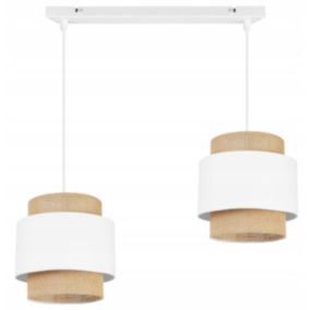 Lampa sufitowa wisząca Light Home LH Boho 2x E27 60W abażur juta biały 1szt.