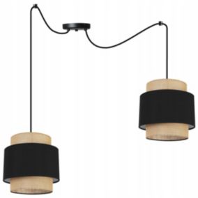 Lampa sufitowa wisząca Light Home LH Boho Juta 2x E27 60W czarny 1szt.