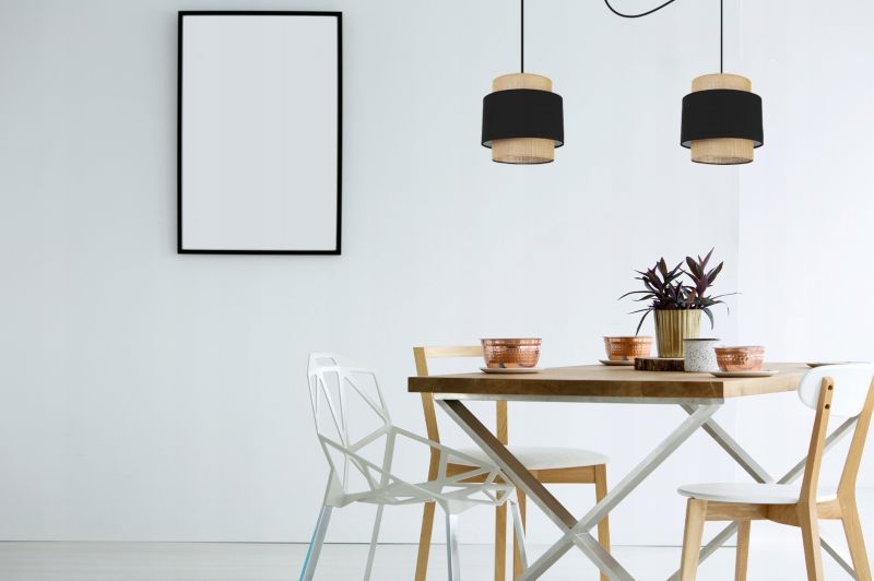 Lampa sufitowa wisząca Light Home LH Boho Juta 2x E27 60W czarny 1szt.