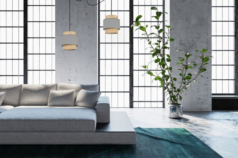 Lampa sufitowa wisząca Light Home LH Boho Juta 2x E27 60W szary 1szt.