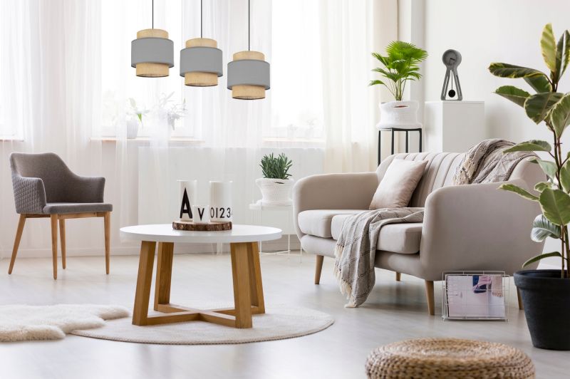 Lampa sufitowa wisząca Light Home LH Boho Juta 3x E27 60W szary 1szt.