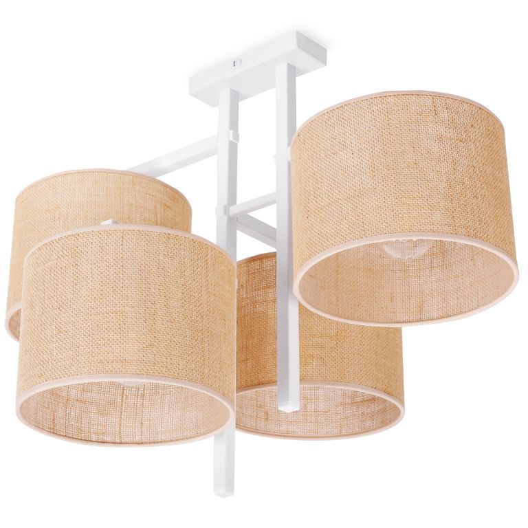 Lampa sufitowa wisząca Light Home LH Boho Juta 4x E14 60W biały 1szt.