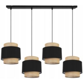 Lampa sufitowa wisząca Light Home LH Boho Juta 4x E27 60W czarny 1szt.