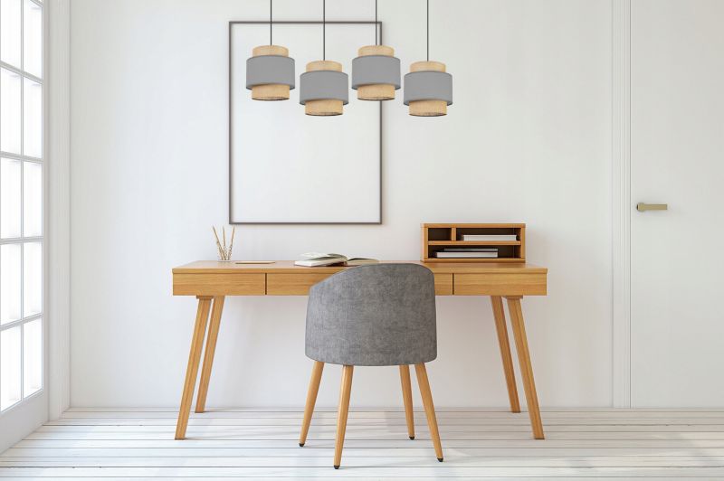 Lampa sufitowa wisząca Light Home LH Boho Juta 4x E27 60W szary 1szt.