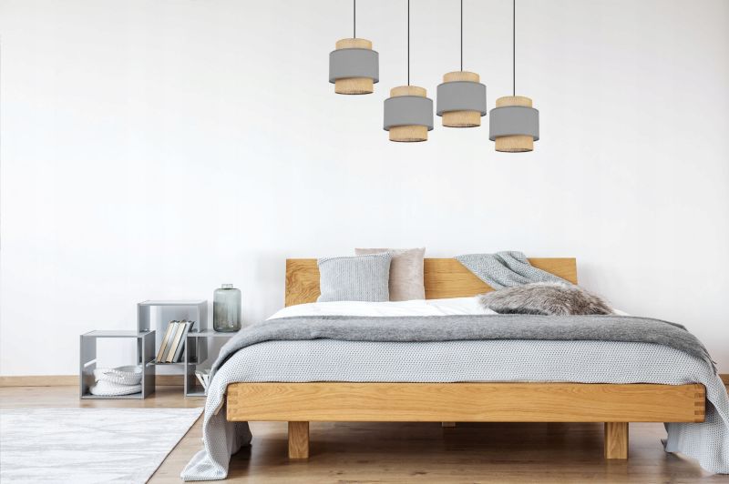 Lampa sufitowa wisząca Light Home LH Boho Juta 4x E27 60W szary 1szt.