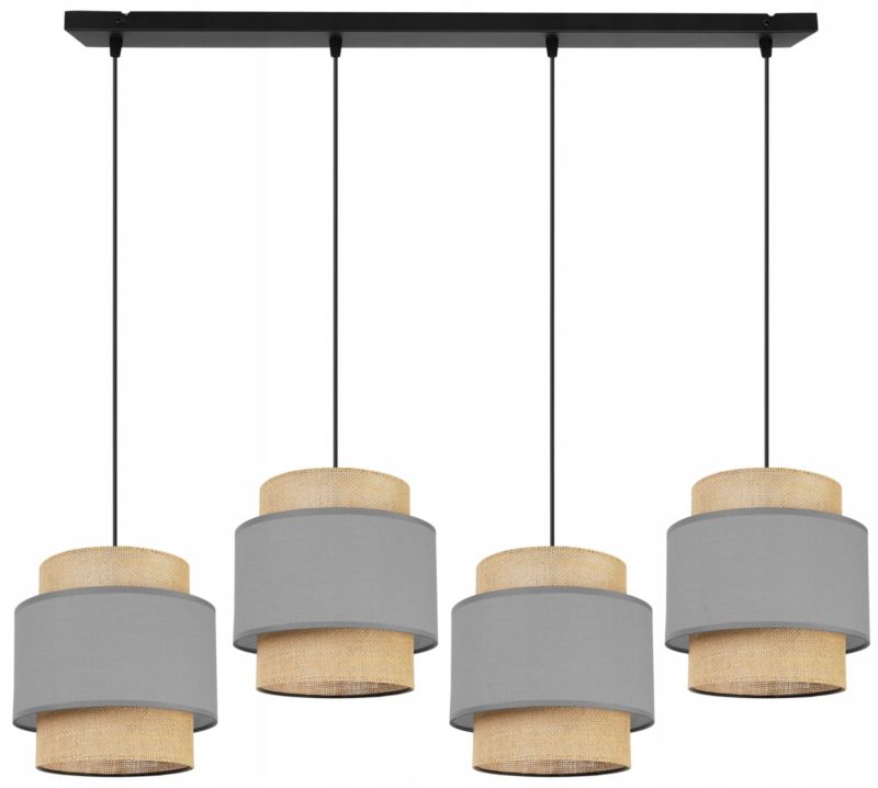 Lampa sufitowa wisząca Light Home LH Boho Juta 4x E27 60W szary 1szt.