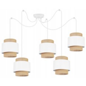 Lampa sufitowa wisząca Light Home LH Boho Juta 5x E27 60W biały 1szt.