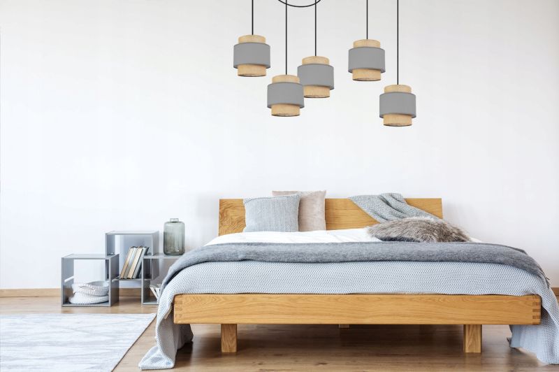 Lampa sufitowa wisząca Light Home LH Boho Juta 5x E27 60W szary 1szt.