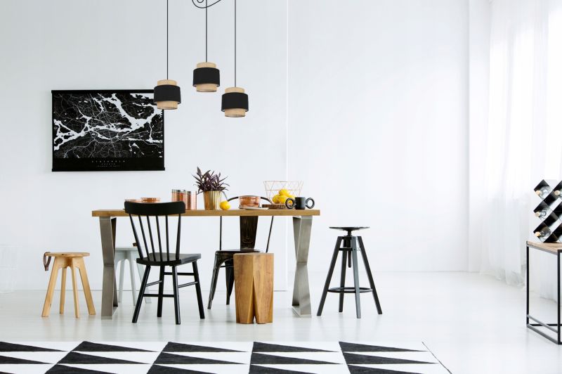 Lampa sufitowa wisząca Light Home LH Boho Juta Pająk 3x E27 60W czarny 1szt.
