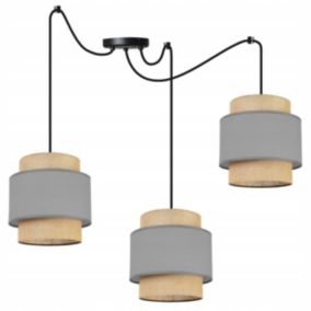 Lampa sufitowa wisząca Light Home LH Boho Juta Pająk 3x E27 60W szary 1szt.