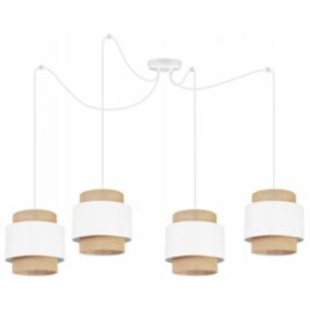 Lampa sufitowa wisząca Light Home LH Boho Juta Pająk 4x E27 60W biały 1szt.