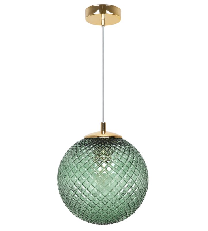 Lampa sufitowa wisząca Light Home LH Cannes 1x E27 60W klosz 20cm zielony 1szt.