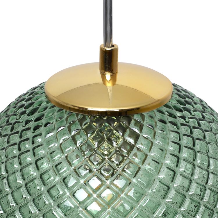 Lampa sufitowa wisząca Light Home LH Cannes 1x E27 60W klosz 20cm zielony 1szt.