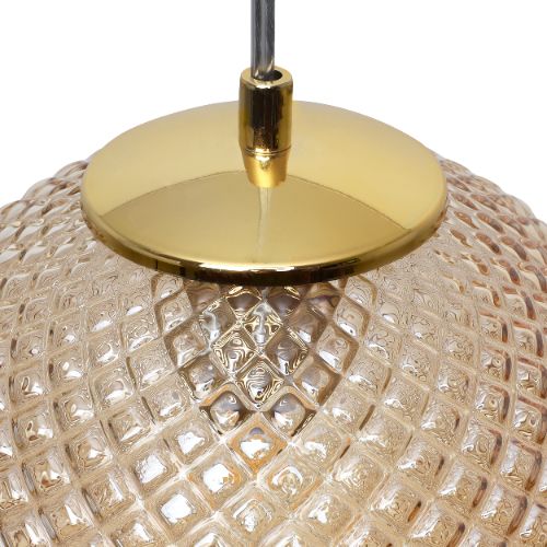 Lampa sufitowa wisząca Light Home LH Cannes 1x E27 60W klosz 25cm miodowy 1szt.