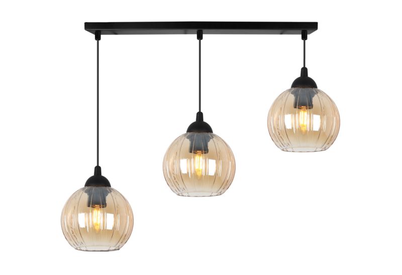 Lampa sufitowa wisząca Light Home LH Costa 3x E27 60W czarny/miodowy 1szt.
