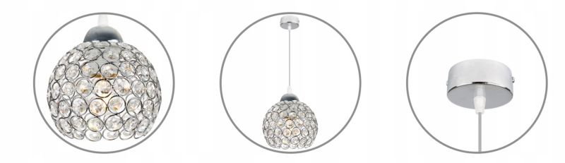 Lampa sufitowa wisząca Light Home LH Crystal 1x E27 60W biały 1szt.