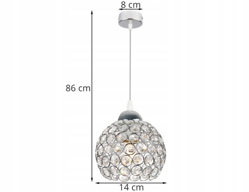 Lampa sufitowa wisząca Light Home LH Crystal 1x E27 60W biały 1szt.