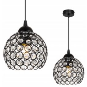 Lampa sufitowa wisząca Light Home LH Crystal 1x E27 60W czarny 1szt.