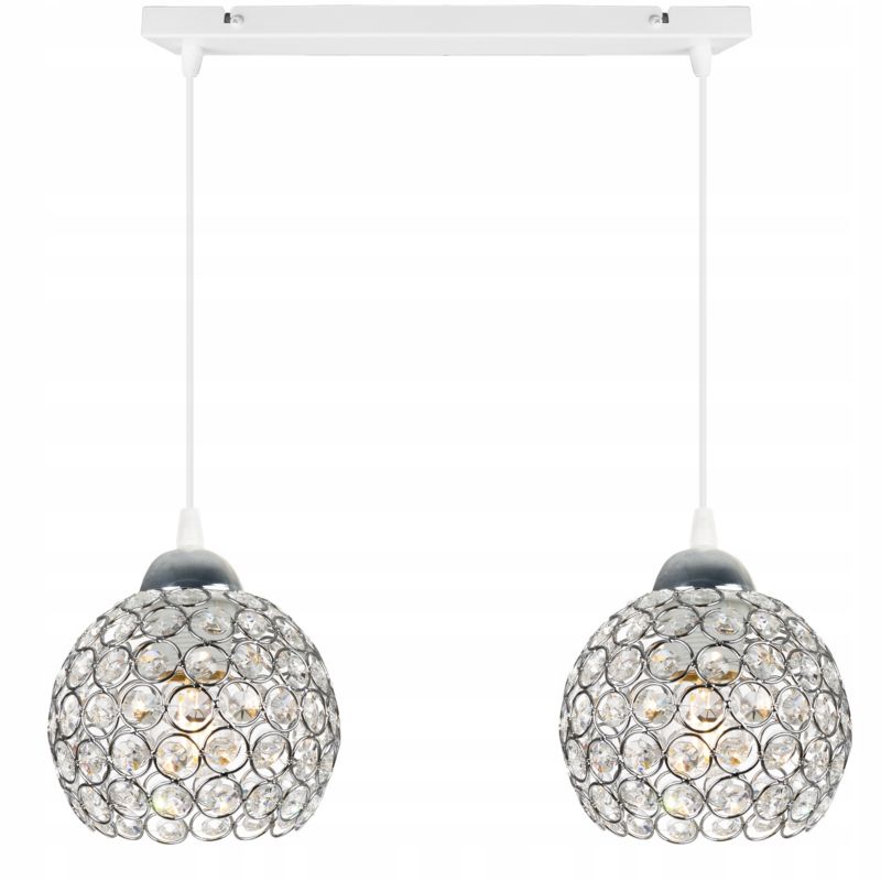 Lampa sufitowa wisząca Light Home LH Crystal 2x E27 60W biały 1szt.