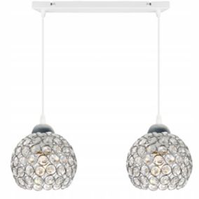 Lampa sufitowa wisząca Light Home LH Crystal 2x E27 60W biały 1szt.