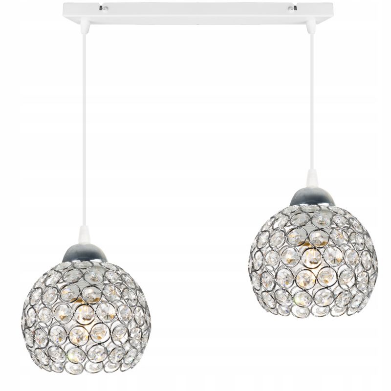 Lampa sufitowa wisząca Light Home LH Crystal 2x E27 60W biały 1szt.