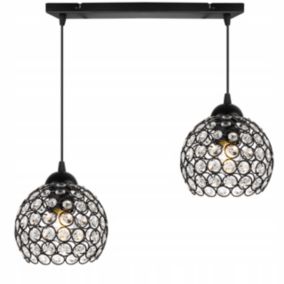 Lampa sufitowa wisząca Light Home LH Crystal 2x E27 60W czarny 1szt.