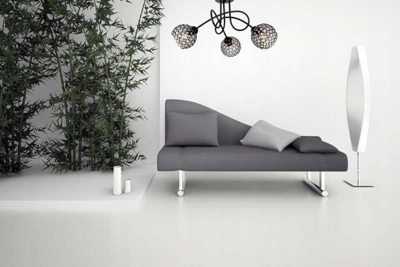 Lampa sufitowa wisząca Light Home LH Crystal 3x E27 60W zakręcana czarny 1szt.