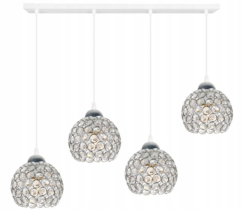 Lampa sufitowa wisząca Light Home LH Crystal 4x E27 60W biały 1szt.