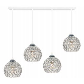 Lampa sufitowa wisząca Light Home LH Crystal 4x E27 60W biały 1szt.