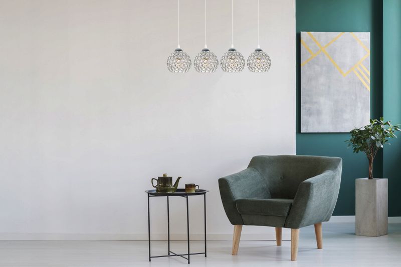 Lampa sufitowa wisząca Light Home LH Crystal 4x E27 60W biały 1szt.
