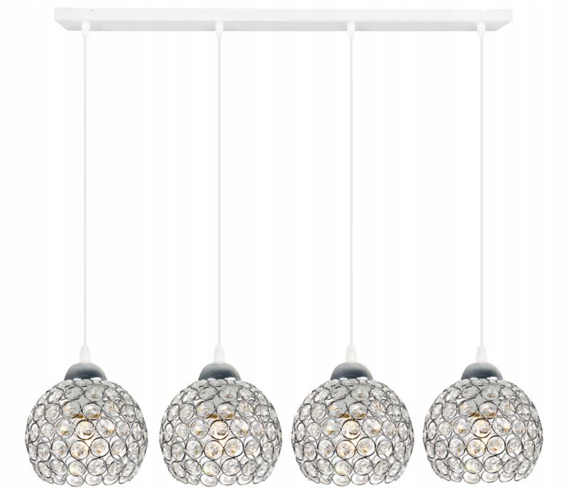 Lampa sufitowa wisząca Light Home LH Crystal 4x E27 60W biały 1szt.
