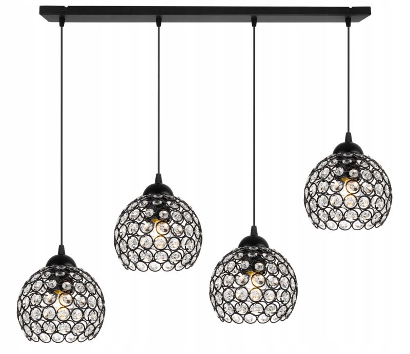 Lampa sufitowa wisząca Light Home LH Crystal 4x E27 60W czarny 1szt.