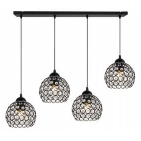 Lampa sufitowa wisząca Light Home LH Crystal 4x E27 60W czarny 1szt.