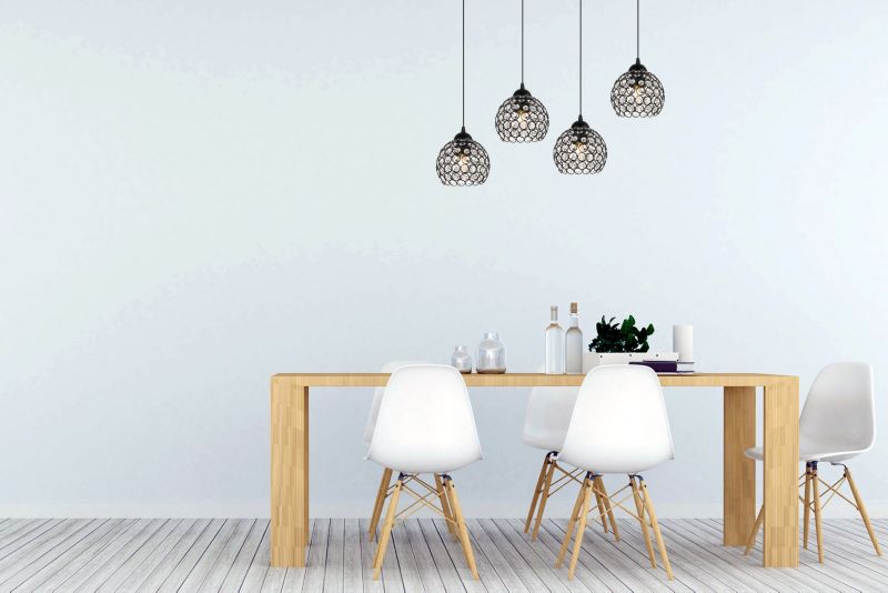 Lampa sufitowa wisząca Light Home LH Crystal 4x E27 60W czarny 1szt.