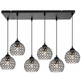 Lampa sufitowa wisząca Light Home LH Crystal 6x E27 60W czarny 1szt.
