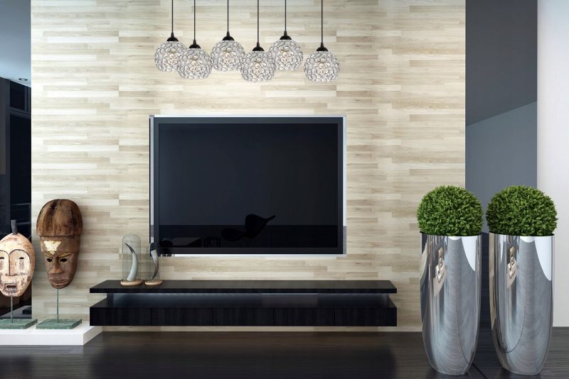 Lampa sufitowa wisząca Light Home LH Crystal 6x E27 60W czarny/srebrny 1szt.
